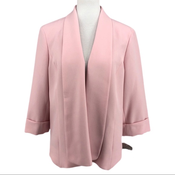 Kasper Jackets & Blazers - Kasper Pink Tutu Open Front 3/4 Cuffed Sleeve Blazer Jacket